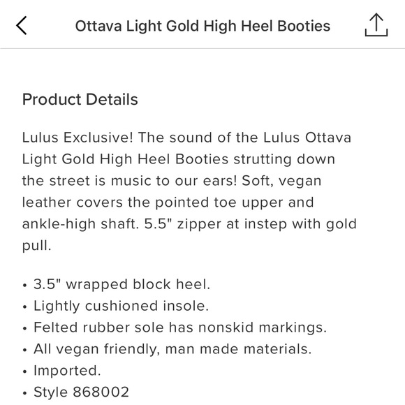 Lulu's Gold Ankle Boots - Picture 3 of 7